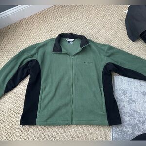 Columbia Green and Black Zip Up Sweater